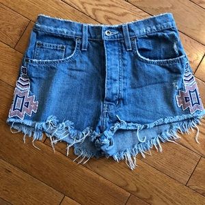 Designer CARMAR High Waisted Denim Shorts 26